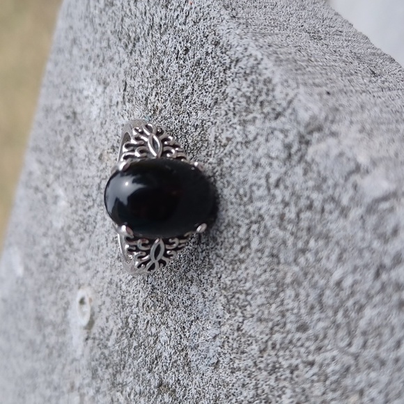 New Sterling Silver Onyx ring size 7 - Picture 2 of 9